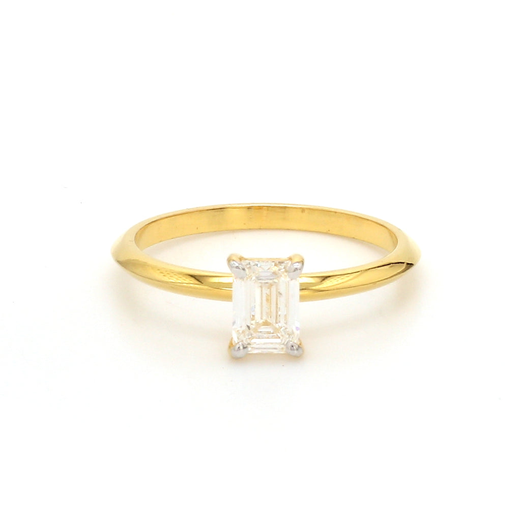 0.70 cts. Emerald cut solitaire 18k Gold Ring for Women   Jewelove