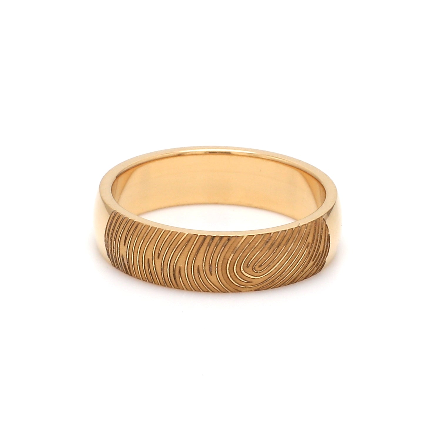 Gold Fingerprint Engraved Platinum Rings for Couples   Jewelove