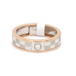 Load image into Gallery viewer, Front View of Platinum &amp; Rose Gold Ring with Single Diamonds for Men&#39;s JL PT 1121
