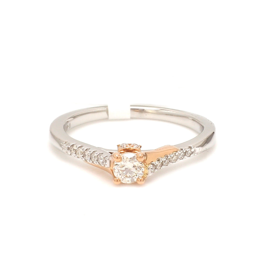 15 Pointer Platinum & Rose Gold Diamond Shank Ring for Women JL PT 1158   Jewelove.US
