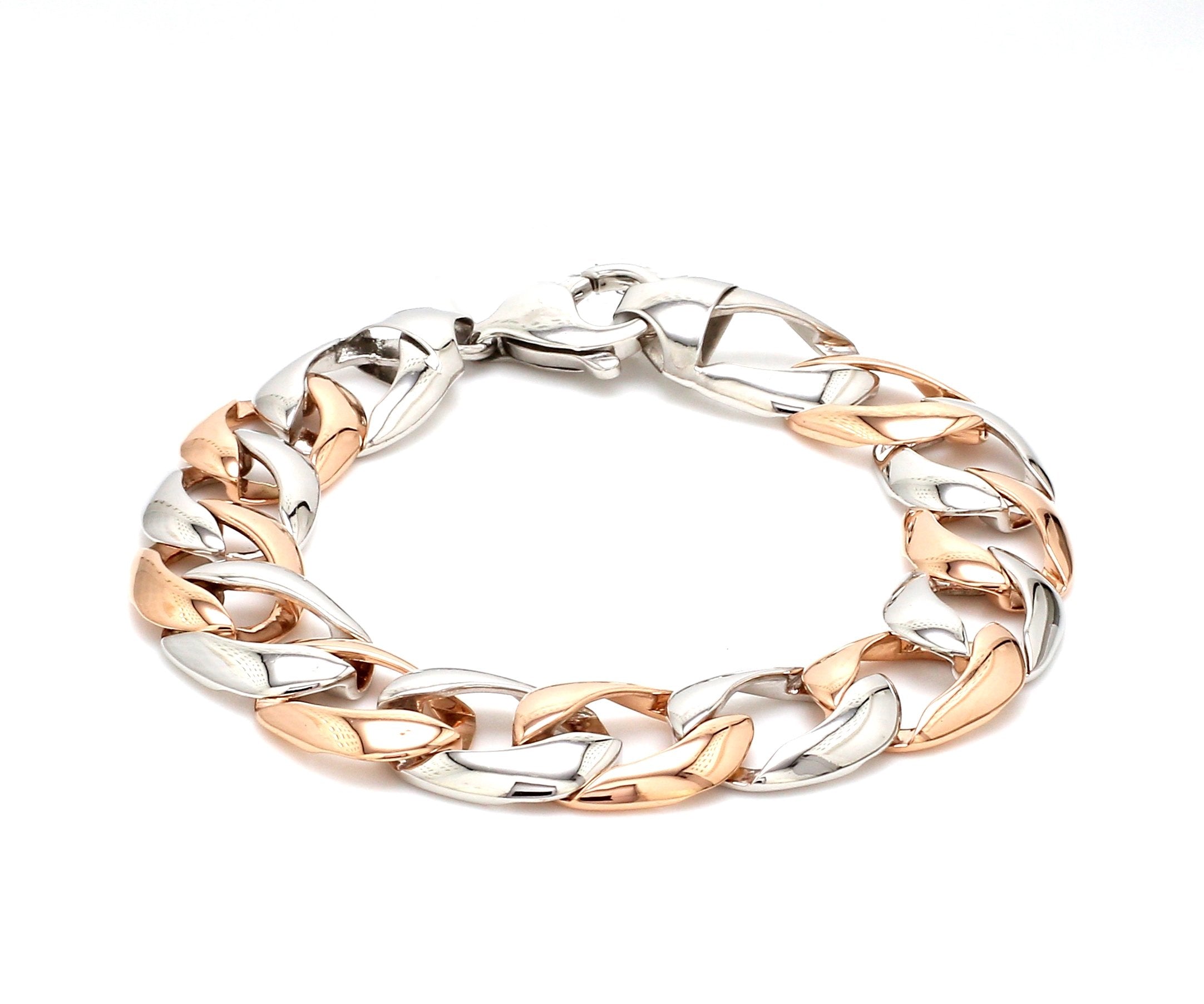 Classic Platinum & Rose Gold Bracelet for Men JL PTB 751
