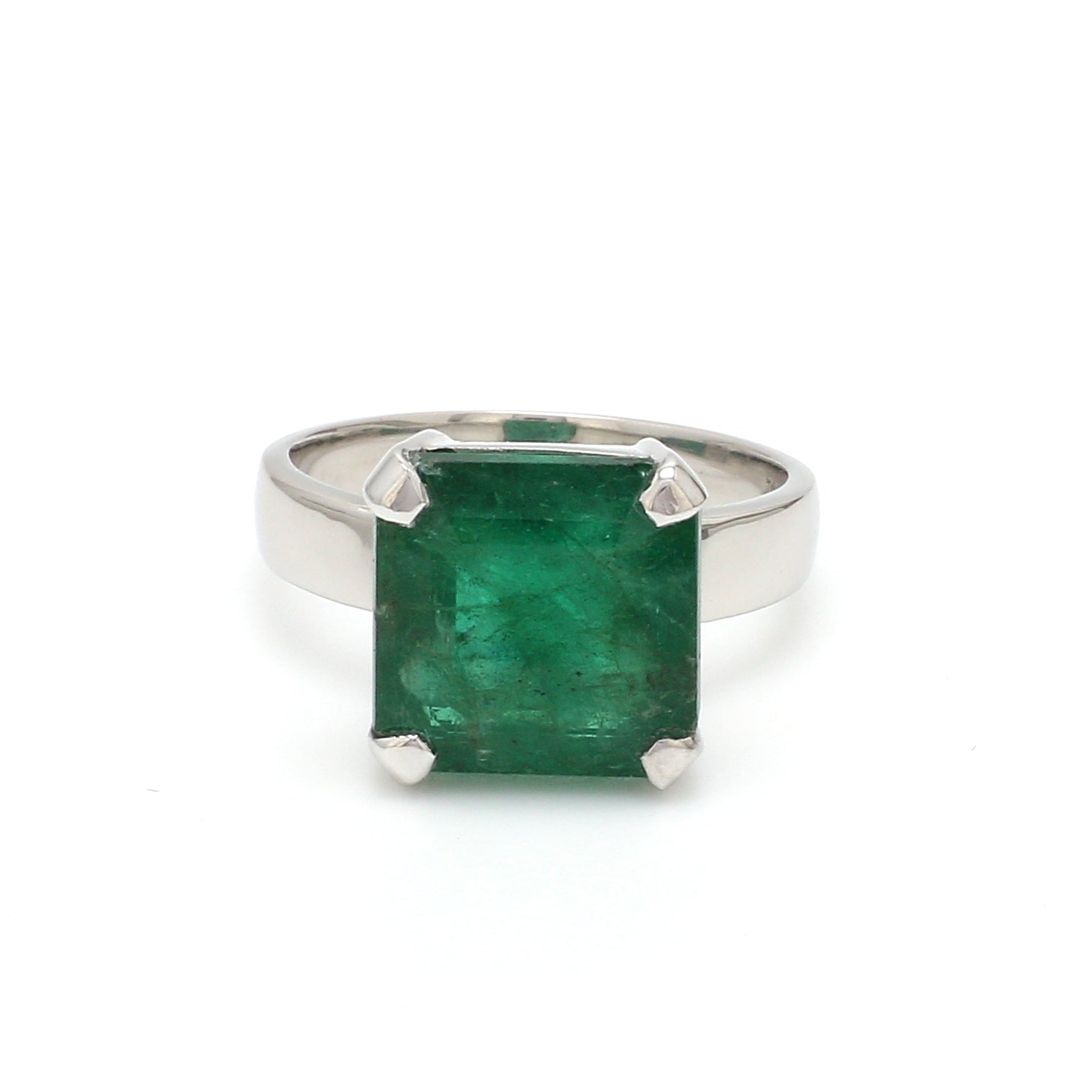 Customised Platinum Ring with Emerald