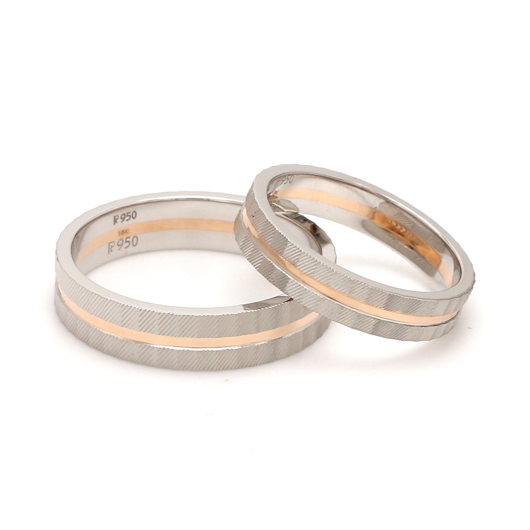 Designer Platinum & Rose Gold Couple Rings JL PT 1128  Both Jewelove.US