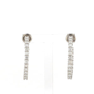 Platinum Diamond Hoop Bali Earrings for Women JL PT E DH RD 109   Jewelove.US