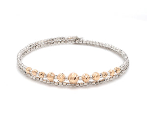 Dazzling Shiny Flexible Japanese Platinum & Rose Gold Bracelet for Women JL PTB 719   Jewelove.US