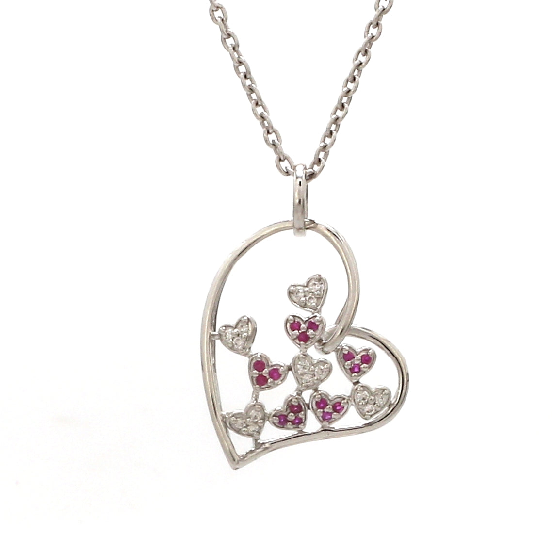 Platinum Ruby Heart Pendant with Diamond for Women JL PT P 18023   Jewelove.US