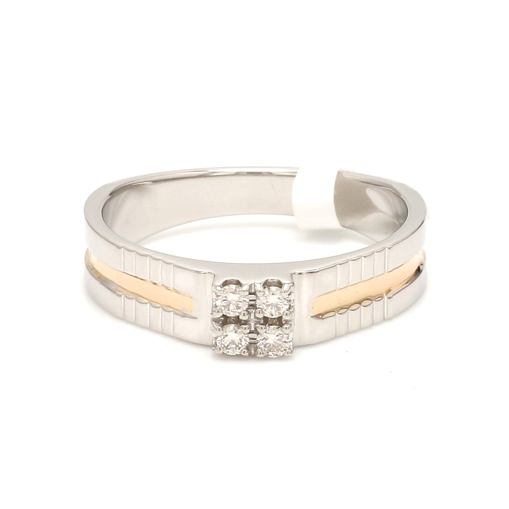 Platinum & Rose Gold Diamond Ring for Men JL PT 1161   Jewelove.US