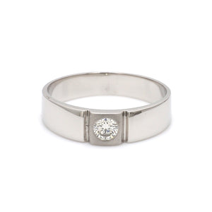Customised 0.25 cts. Single Diamond Platinum Ring for Men SJ PTO 311-Z