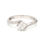 Load image into Gallery viewer, Princess Cut Solitaire-look Platinum Engagement Ring for Women JL PT 1010
