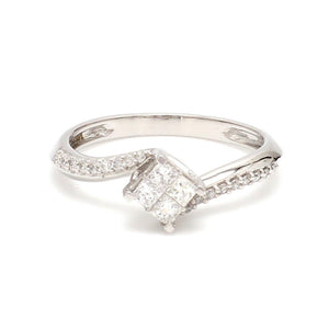 Princess Cut Solitaire-look Platinum Engagement Ring for Women JL PT 1010