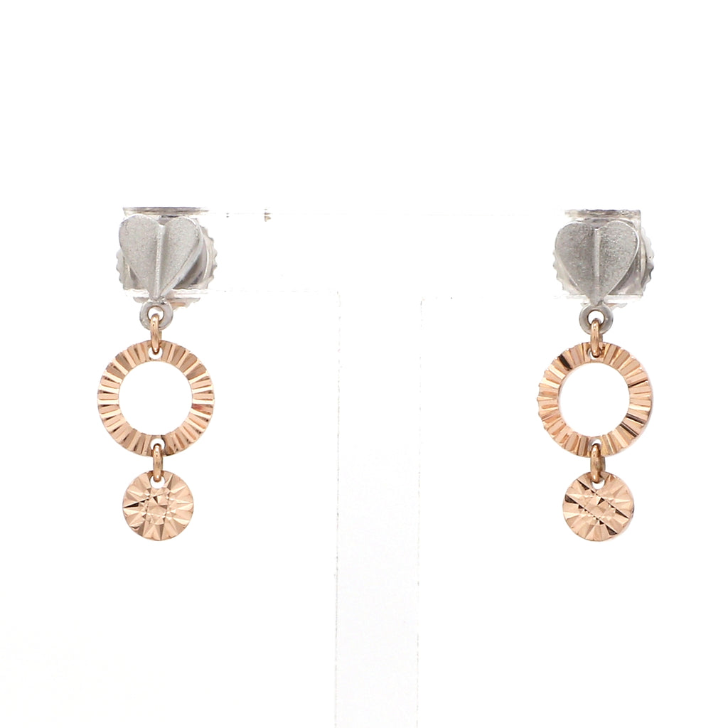 Designer Plain Platinum & Rose Gold Earrings JL PT E 213   Jewelove™