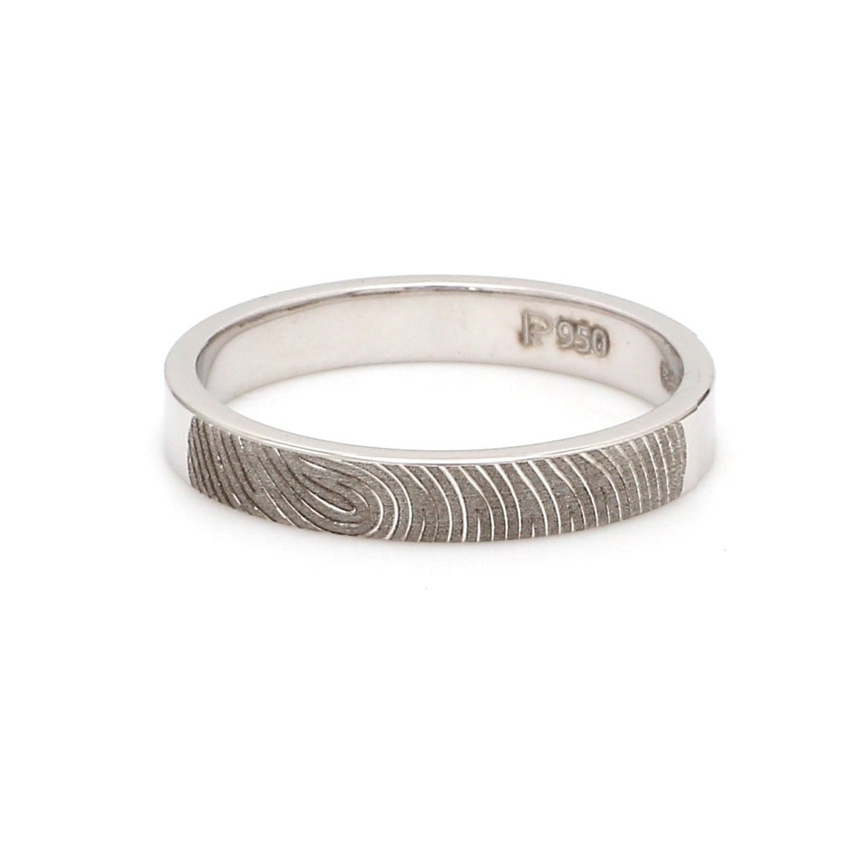3mm Customised Fingerprint Platinum Rings JL PT 270 - 3mm