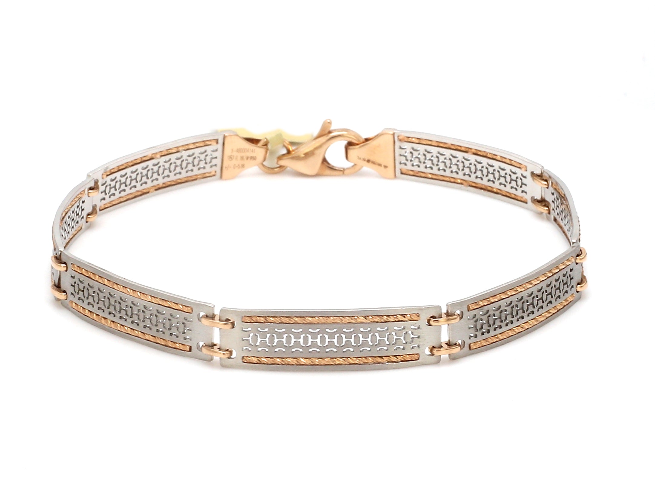 Platinum & Rose Gold Bracelet for Men JL PTB 1056   Jewelove.US