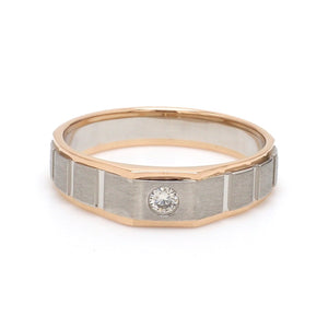 Men of Platinum | Square Profile Rose Gold Platinum Single Diamond Ring JL PT 994