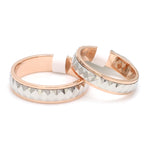 Load image into Gallery viewer, Designer Platinum &amp; Rose Gold Couple Rings JL PT 1122
