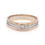 Load image into Gallery viewer, Platinum &amp; Rose Gold Fusion Single Diamond Ring for Men JL PT 997  VVS-GH Jewelove.US
