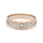 Load image into Gallery viewer, Platinum &amp; Rose Gold Fusion Single Diamond Ring for Men JL PT 997
