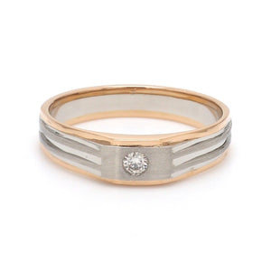 Platinum & Rose Gold Fusion Single Diamond Ring for Men JL PT 997