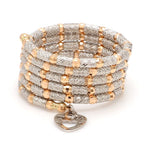Load image into Gallery viewer, Dazzling Japanese 5-Row Platinum with Rose Gold Flexible Size Ring JL PT 1014
