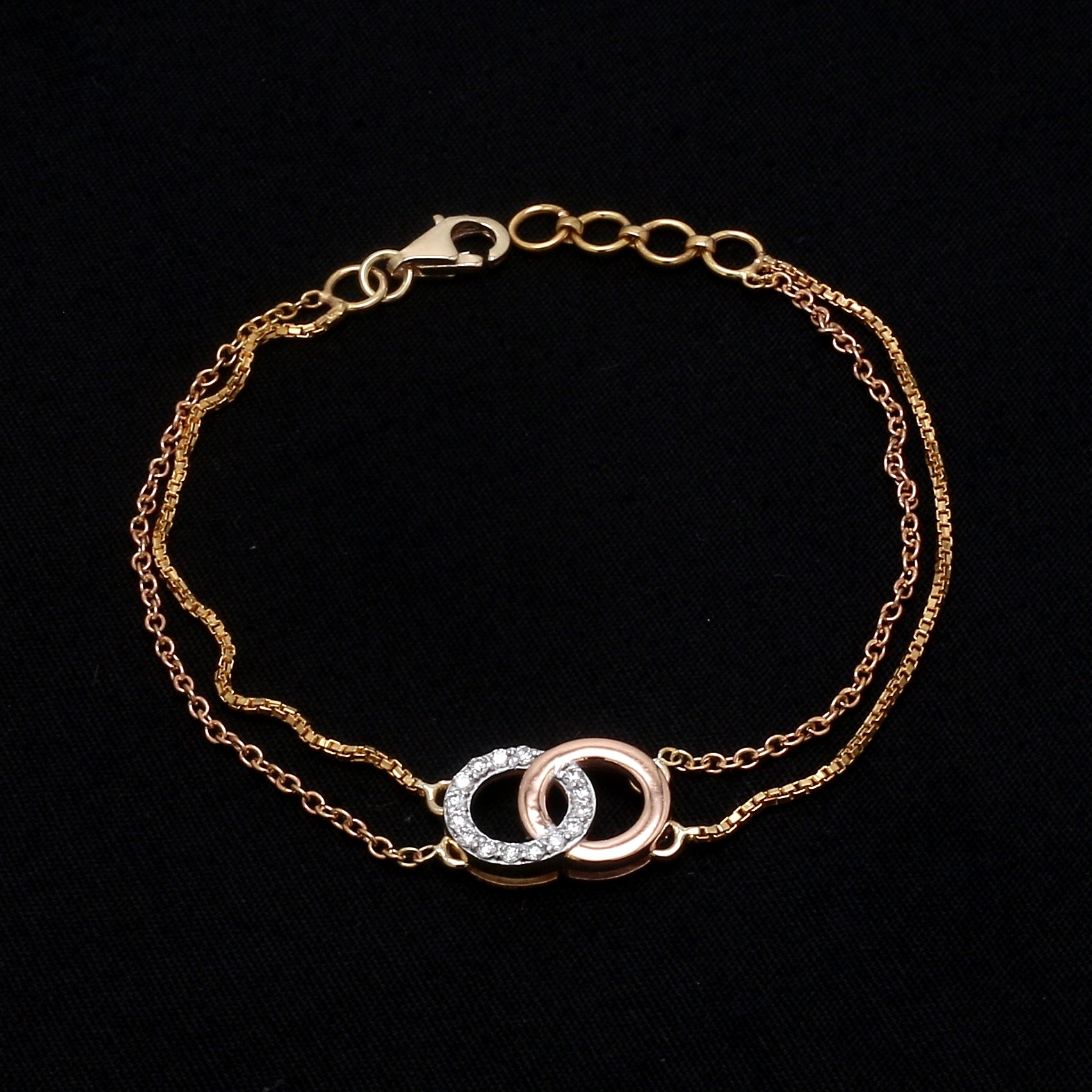 Customised 14K Gold Bracelet with Diamonds   Jewelove.US