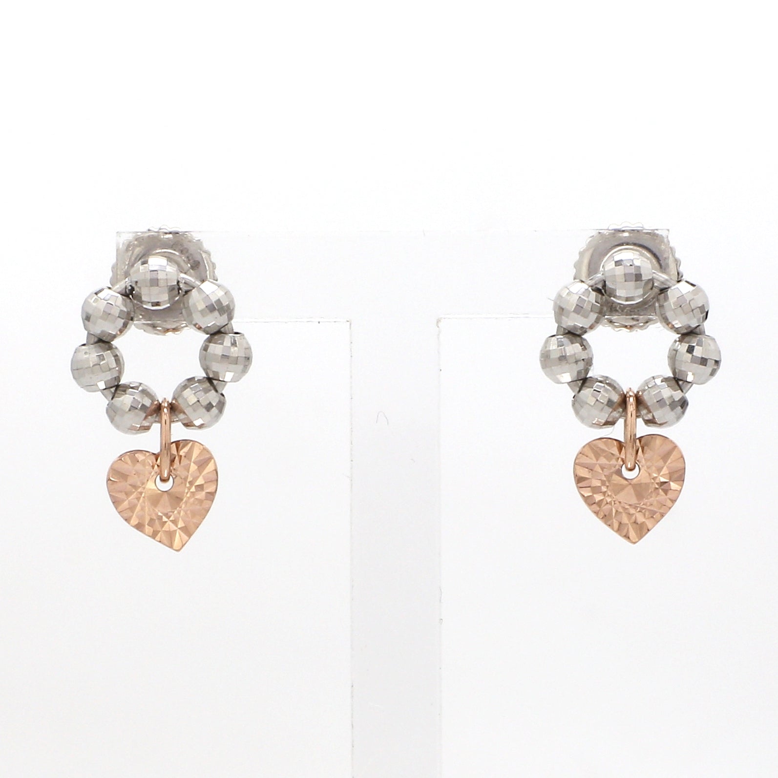 Designer Plain Platinum & Rose Gold Earrings JL PT E 212   Jewelove™
