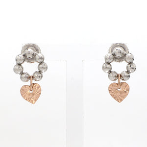 Designer Plain Platinum & Rose Gold Earrings JL PT E 212   Jewelove™