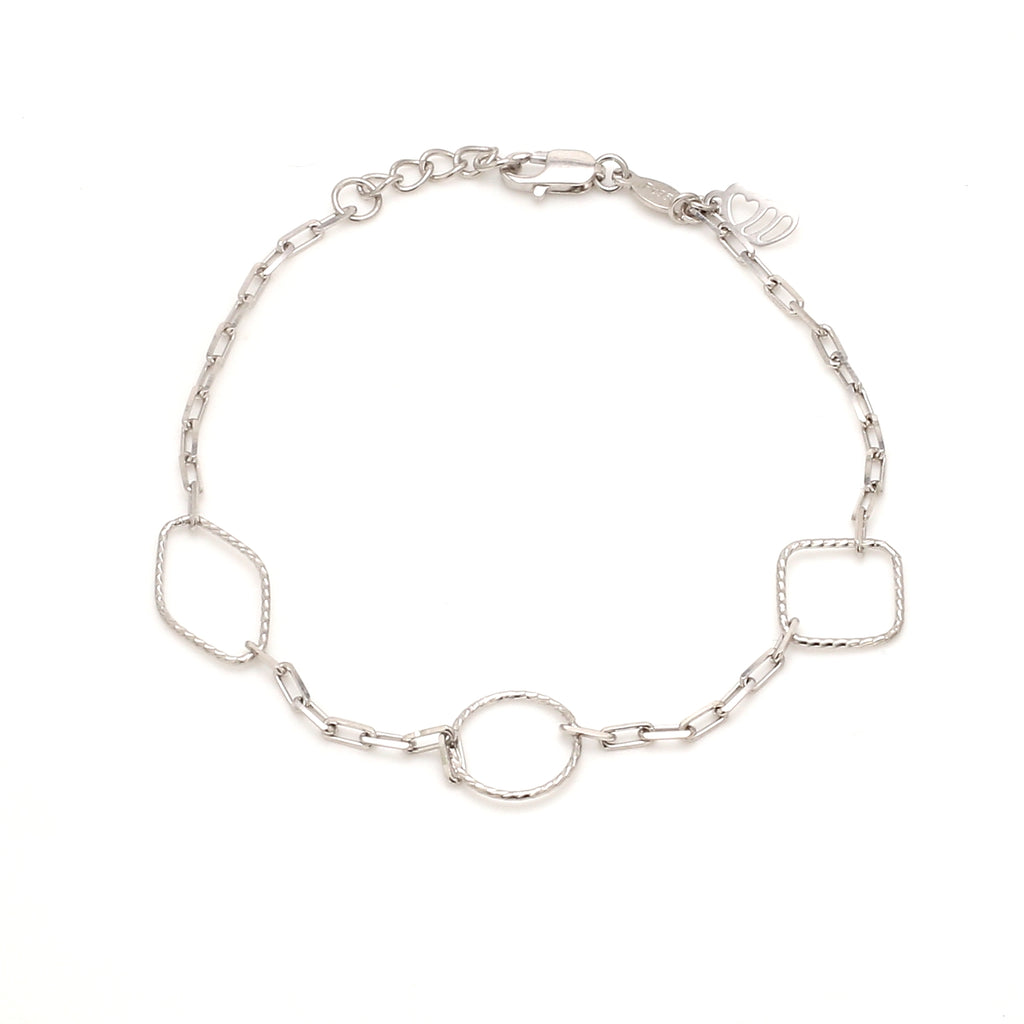 Japanese 3 Shape Links Platinum Bracelet for Women JL PTB 1157   Jewelove.US
