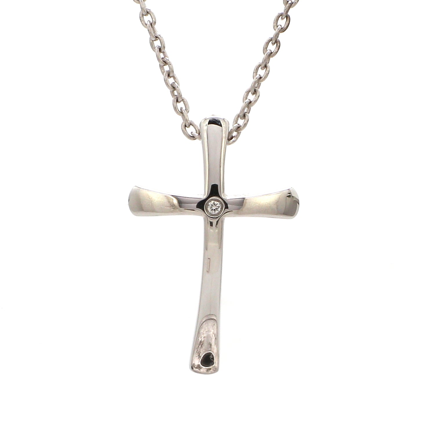 Single Diamond Platinum Cross Pendant JL PT P 308   Jewelove