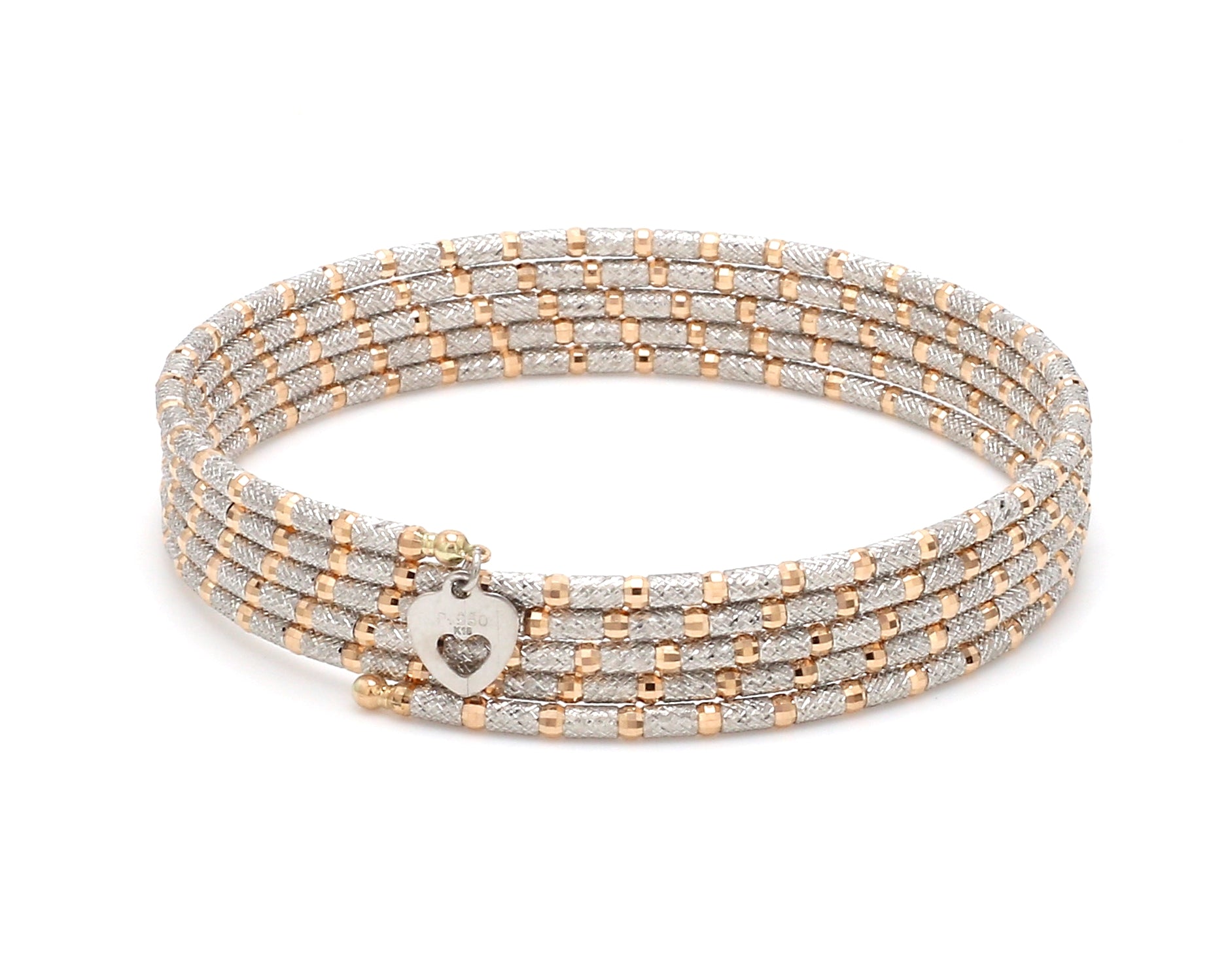 Unique 5-Row Japanese Platinum & Rose Gold Bracelet for Women JL PTB 727   Jewelove.US