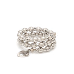 Load image into Gallery viewer, Japanese 2 Row Flexible Size Platinum Ring with Diamond Cut Balls JL PT 1020
