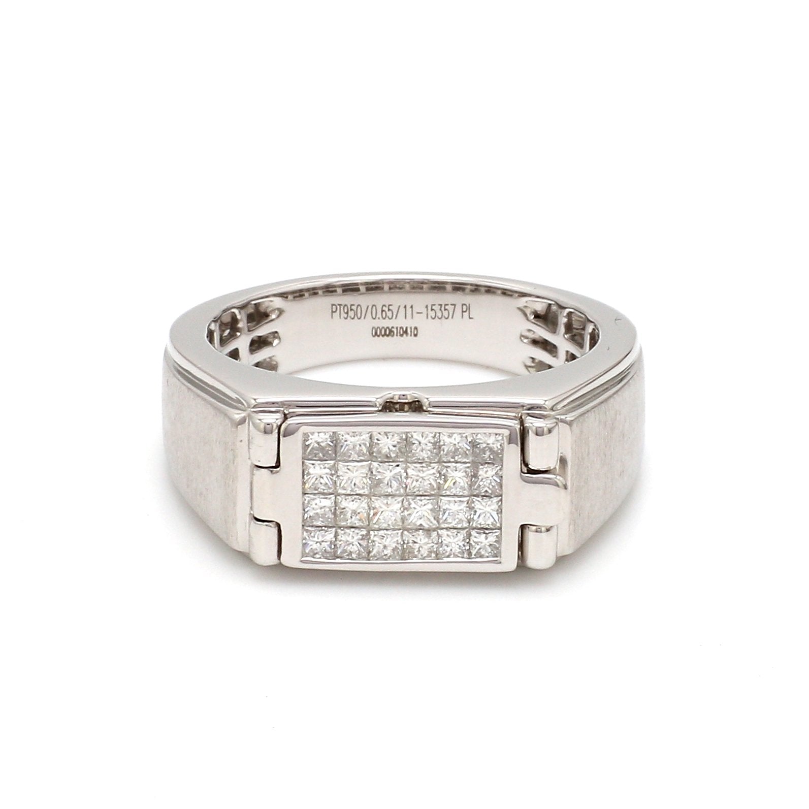 Designer 18K White Gold with Diamond Princess Cut Ring with a Openable Secret Message for Men JL PT 1009