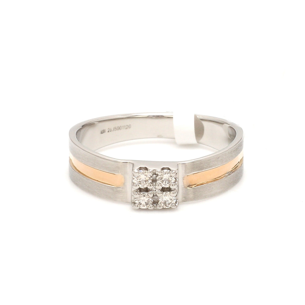 Platinum & Rose Gold Diamond Ring for Men JL PT 1157   Jewelove.US