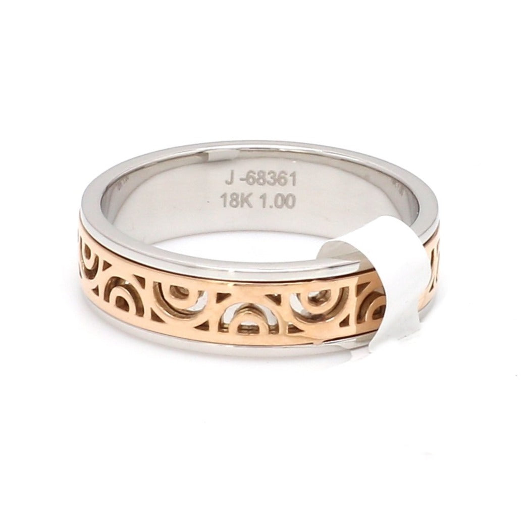 Side View of Designer Platinum & Rose Gold Ring for Women JL PT 1120