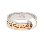 Load image into Gallery viewer, Side View of Designer Platinum &amp; Rose Gold Ring for Women JL PT 1120
