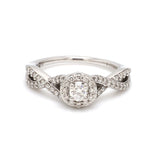 Load image into Gallery viewer, Customised 20-pointer Designer Platinum Solitaire Ring with Halo &amp; Designer Shank JL PT 677-A
