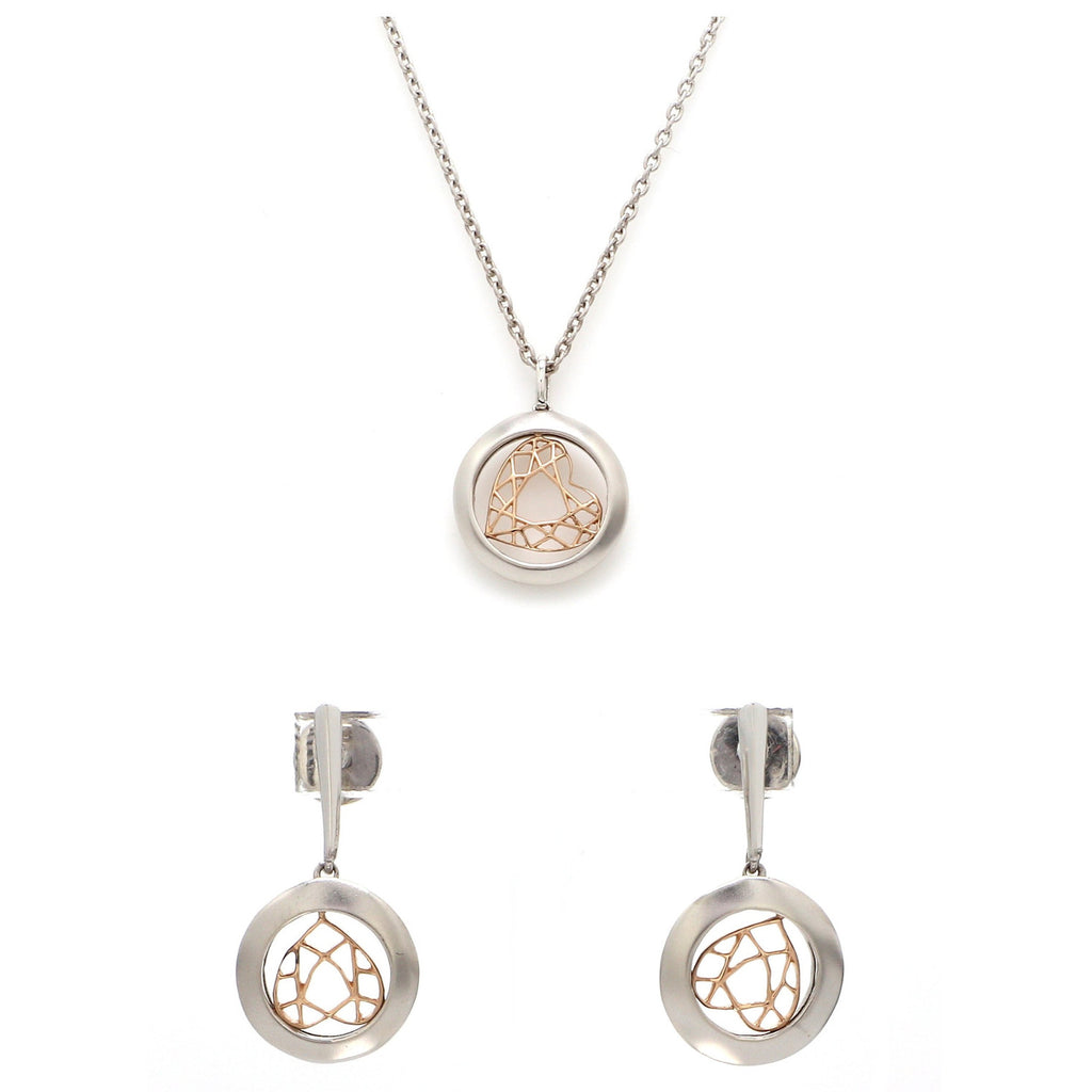 Designer Platinum Rose Gold Pendant Set for Women JL PT P E 219   Jewelove™