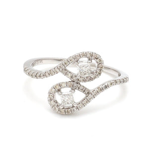 Designer Platinum Diamond Ring with Princess Cut for Women JL PT 1006