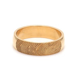 Load image into Gallery viewer, Gold Fingerprint Engraved Platinum Rings for Couples
