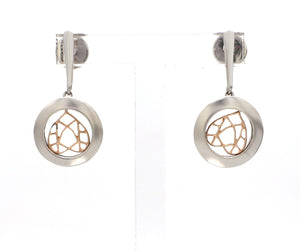 Designer Plain Platinum & Rose Gold Earrings JL PT E 219   Jewelove™