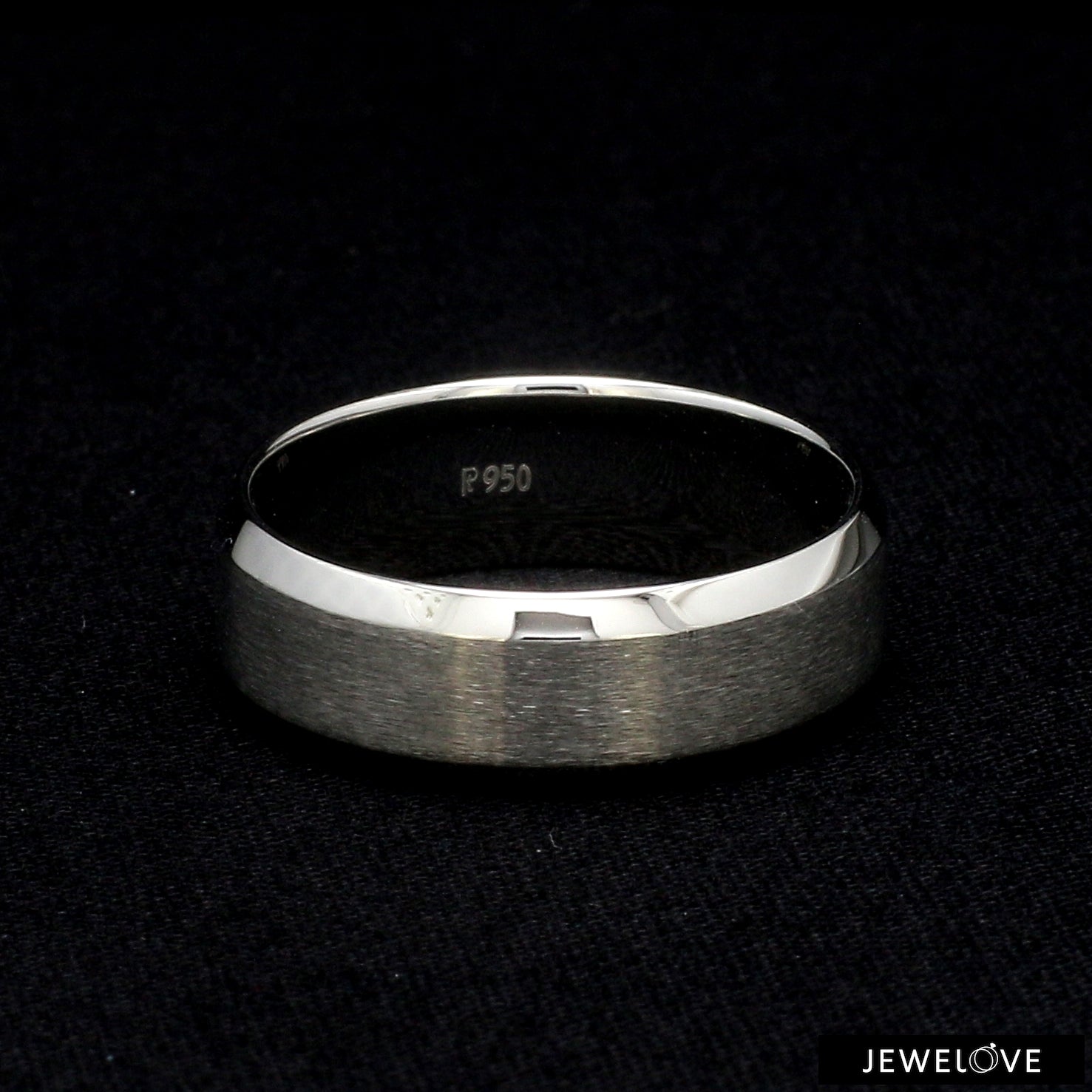 7mm Beveled Edges Plain Platinum Ring for Men JL PT 616 - Solid   Jewelove.US