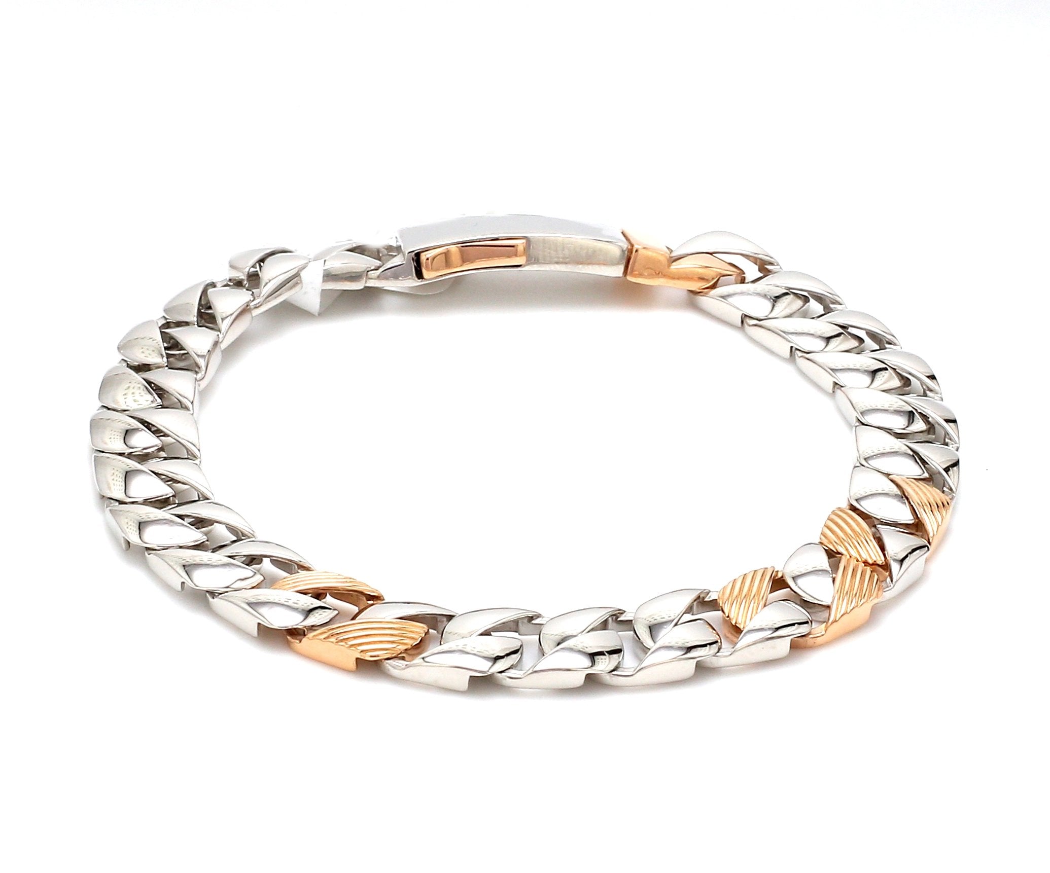 Designer Platinum & Rose Gold Bracelet for Men JL PTB 752