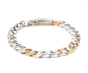 Designer Platinum & Rose Gold Bracelet for Men JL PTB 752