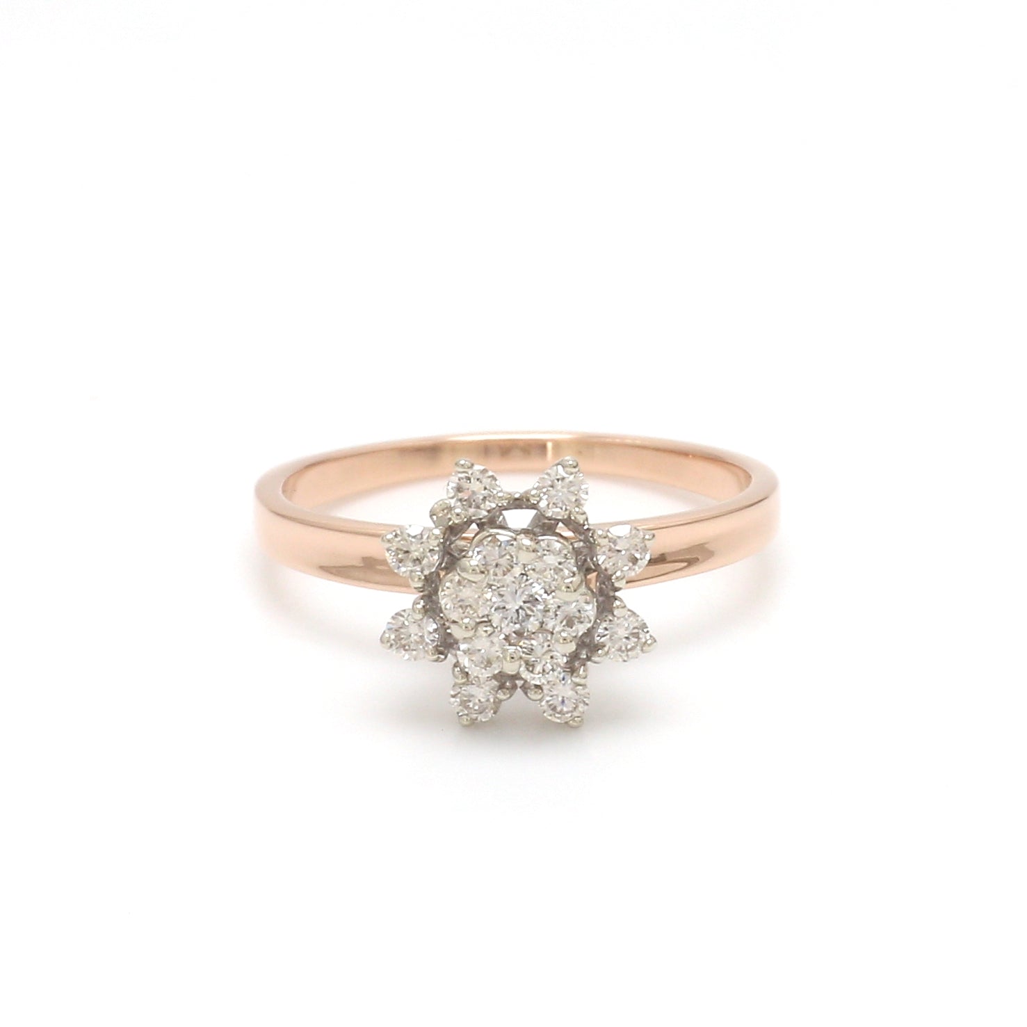 18K Rose Gold ring with diamonds for Women   Jewelove