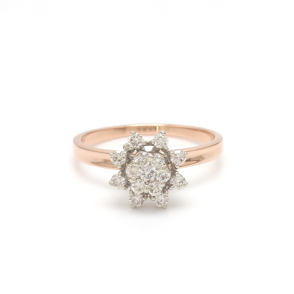 18K Rose Gold ring with diamonds for Women   Jewelove