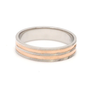 Front View of Designer Platinum & Rose Gold Ring for Women JL PT 1129