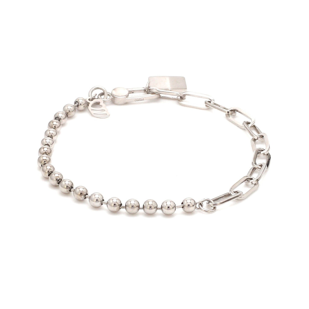 Japanese Links with Diamond Cut Balls Platinum Bracelet for Women JL PTB 1156   Jewelove.US