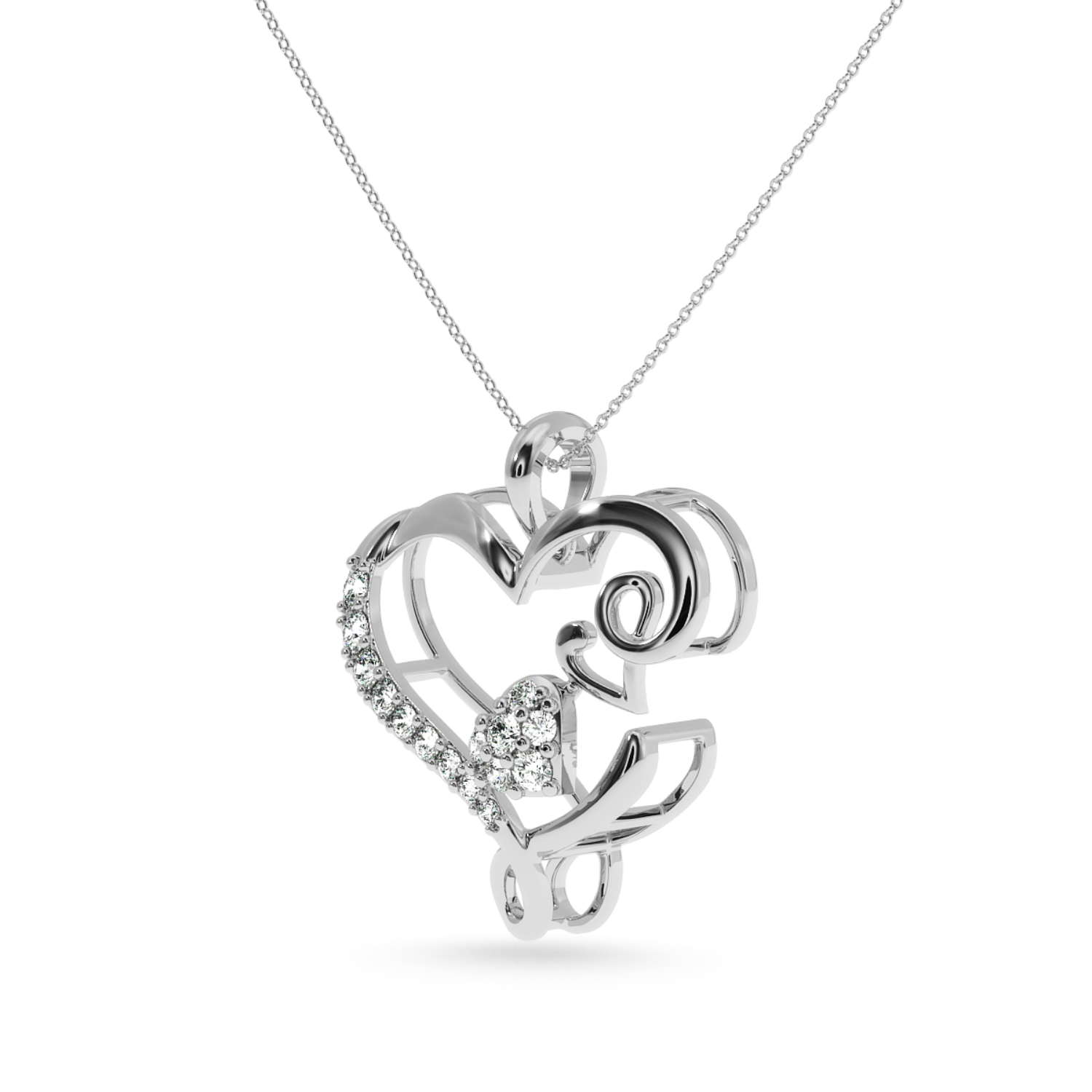Designer Platinum Heart Diamond Pendant for Women JL PT P LC946   Jewelove.US